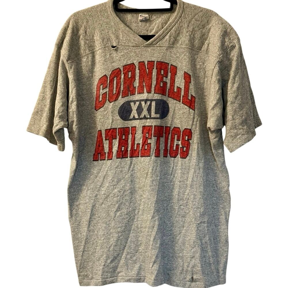 Vintage 80s Cornell University Athletics Single Stitch Champion Shirt Adult XL
